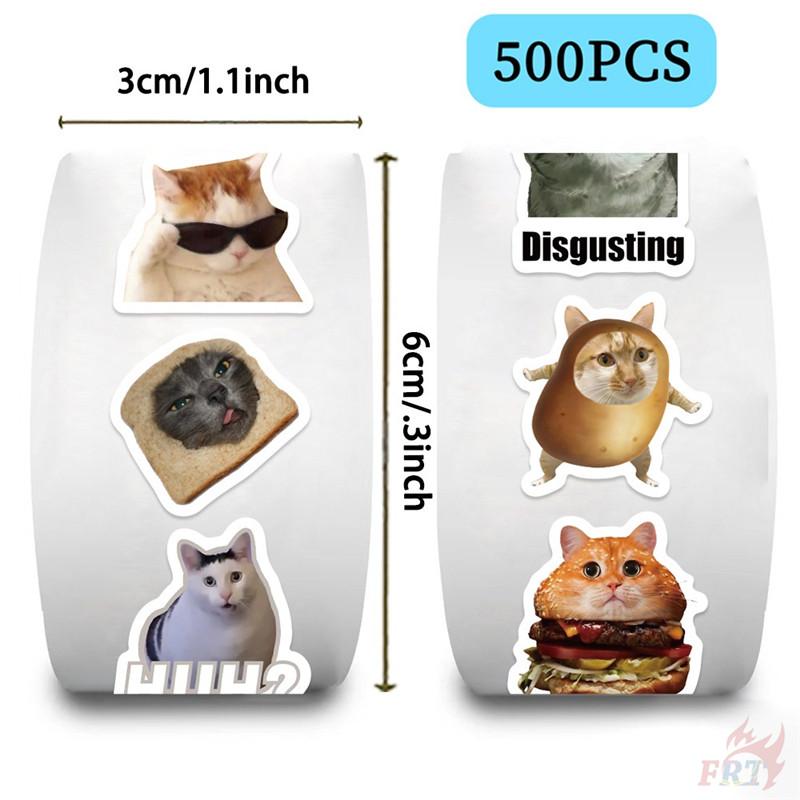 500Pcs/Roll Kuso Funny Animal Emoji - Cat & Dog Kids Rewards Stickers - DIY Scrapbooks Album Decor Sealing Label Decals