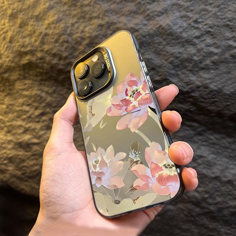 Luxury Flower Electroplate Silver IMD Phone Case For  Redmi Note 13 12 11 10 Pro Plus 12S 11S Redmi 12 13C Back Cover