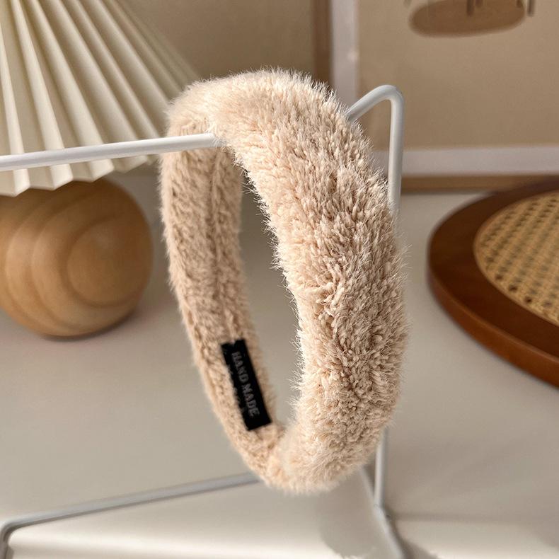 Autumn/Winter Fashion Brown Color Headbands Sponge Wide Crystal Hair Bands for Woman Temperament Hair Hoop Hair Accessories