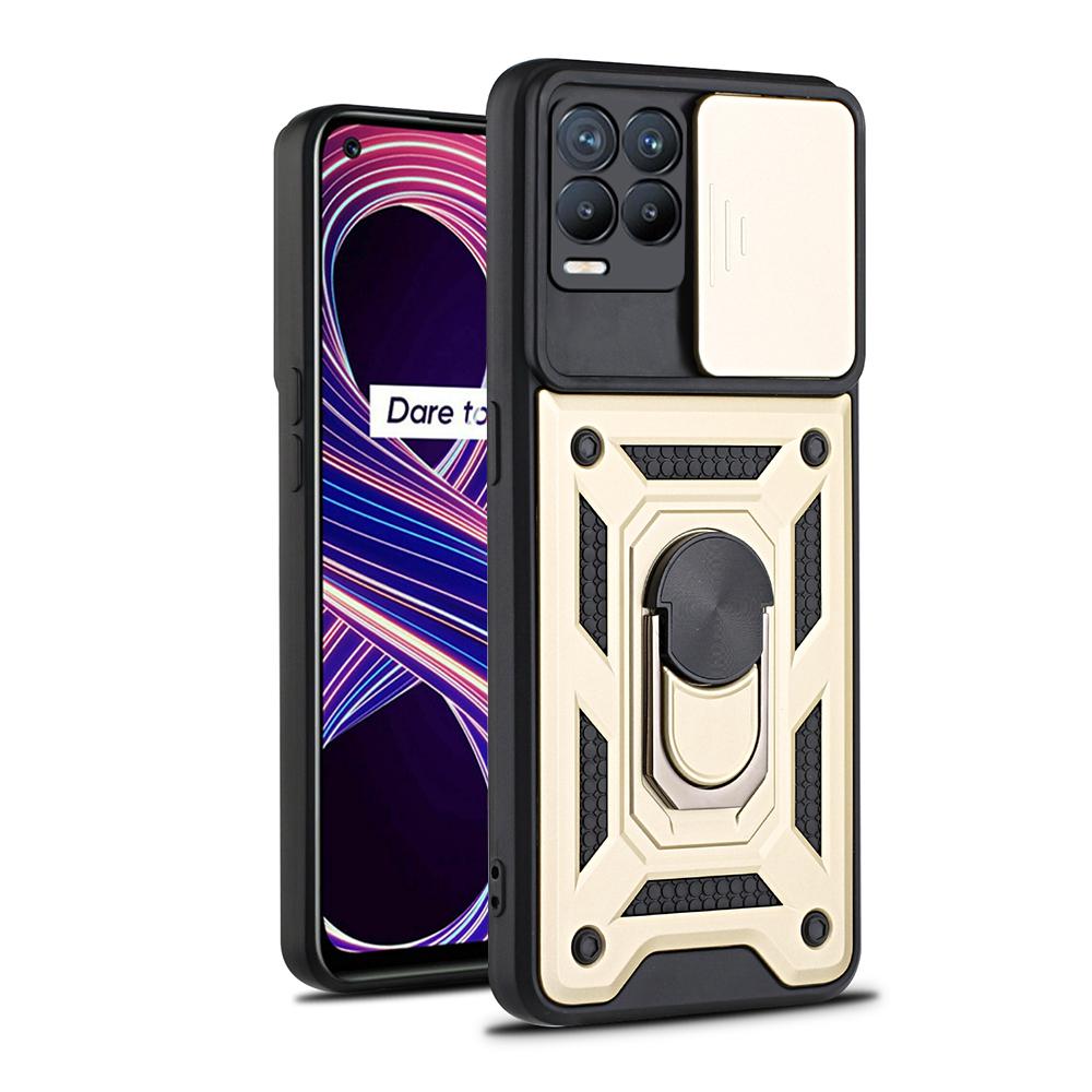 Stoßfeste Ständerring-Hülle für Realme 8 Pro Hülle Push-Pull-Kameraschutzabdeckung für OPPO Reno 6 Z 5G Realme 8 5G 8i C21Y Hülle