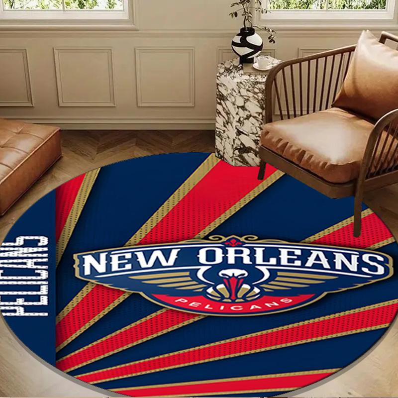 Orleans Pelicans Rebrand Round Mat, Anti-slip Circle Carpet Chair Rug For livingroom,Bedroom, Doormat Home Decor Gift Christmas Gifts