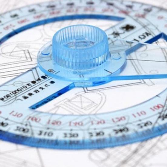 Protractor Ruler Rotatable Easy To Read Portable Clear Scale Wide Application Labor-saving Plastic Angle Protractor with 360 Degree Rotating Pointer