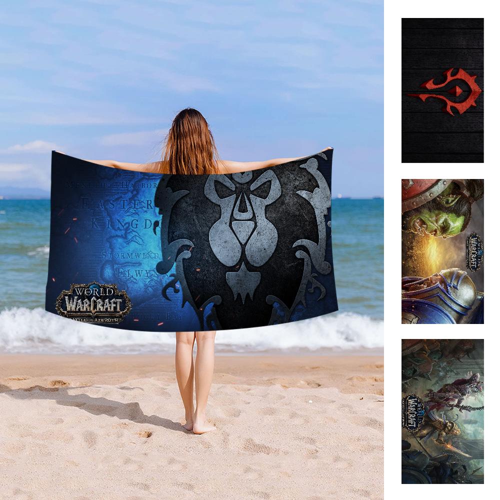 Game World of Warcraft Printed Beach Towels Shower Towel Sauna Travel Spa Microfiber Quick Dry Gym Accessories Cute Room Decor