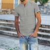 Fashion Personality Men's Cotton Linen Leisure Short Sleeve Shirt Top Blouse