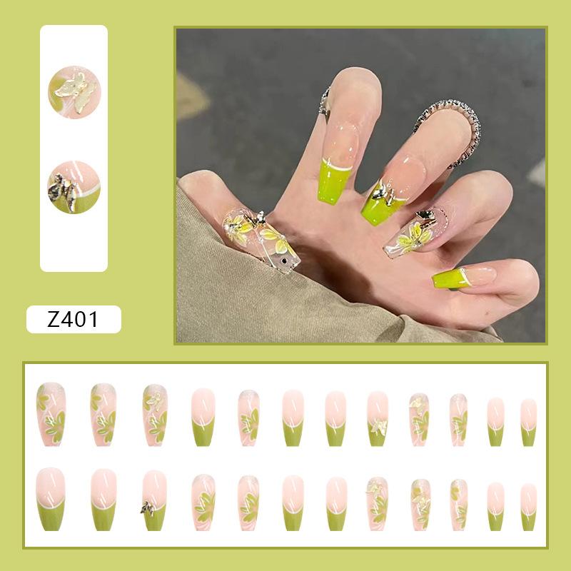 Diamond Wearing Nail Ice Culoare transparentă Flash Diamond 24 Bucăți Cutie Unghii false Finisat Nail Art de ultimă generație