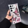 Pink Dreamy Butterfly Phone Case for Samsung A20s A21s A23 A24 25 26 31 32 32 33 34 35 50 51 52 53 54 73 Transparent Soft Covers