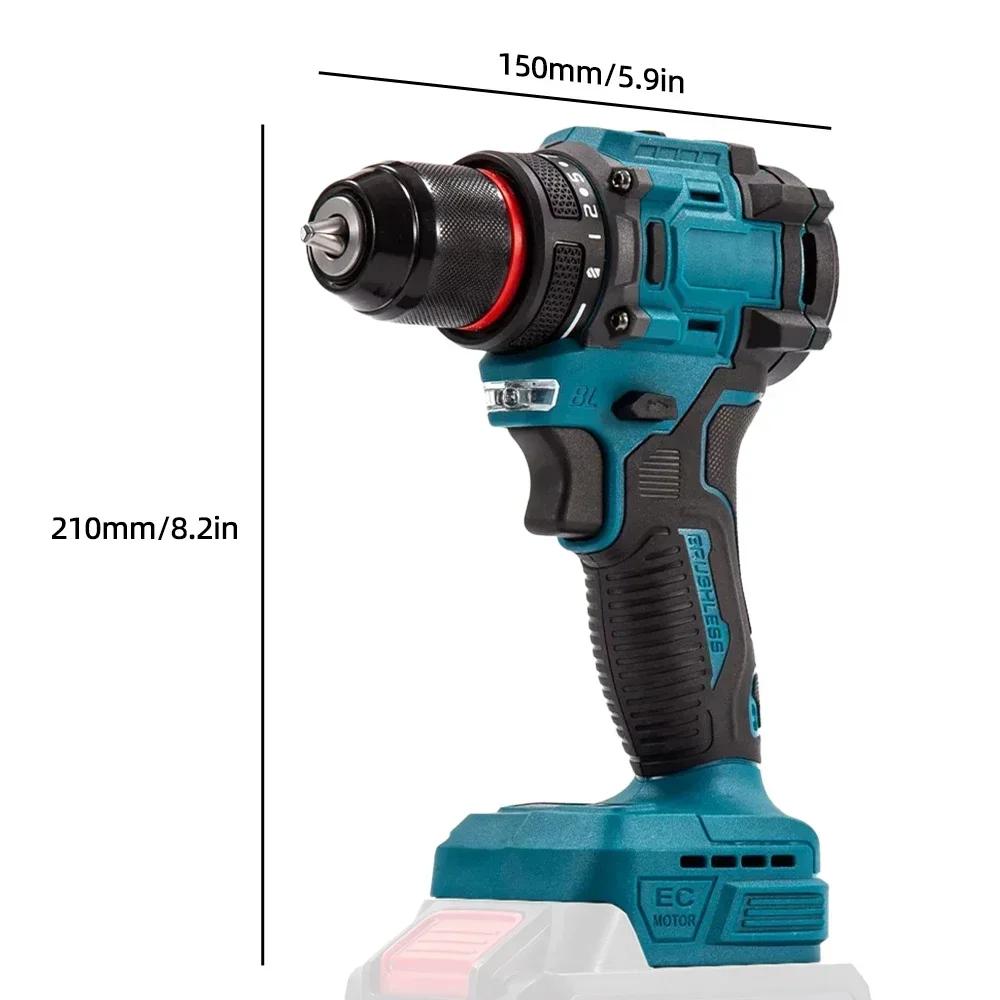 3 In 1 Brushless Electric Screwdriver Drill Cordless Power Tools Household Maintenance Repair Power Drill for Makita Battery