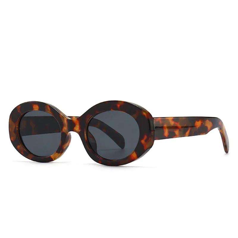 

Fashion Oval Women Sunglasses Shades Uv400 Brand Designer Mens Retro Round Leopard Sun Glasses Modern Sunglasses For Women As the picture
