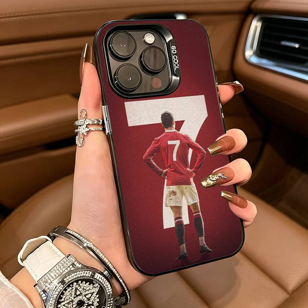 Custodia per Telefono C-R-7 R-Ronaldo Per IPhone17 16 11 12 13 14 15 16 Pro Max Plus Cover Colorata Argento Funda Bumper