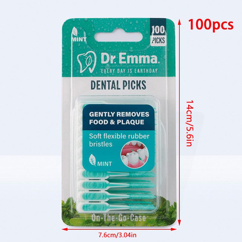 100Pcs new With Thread Oral Cleaning Tools Interdental Silicone Brushes Dental Toothpicks Brush Between Teeth