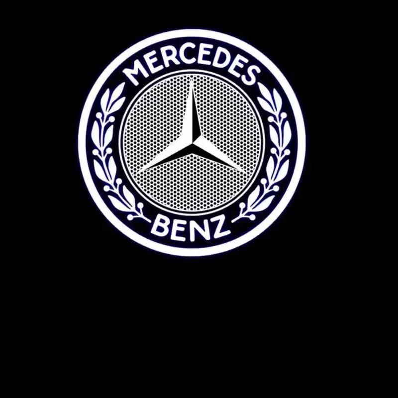 2Pcs Car Door Welcome Light Auto Emblem Badge LED Projector Lamp For Mercedes Benz C Class CLK SLK SLR W203 W208 W209 R171 R172