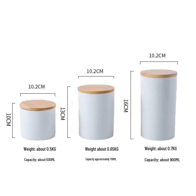 ZISIZ Ceramic Food Storage Jar Set