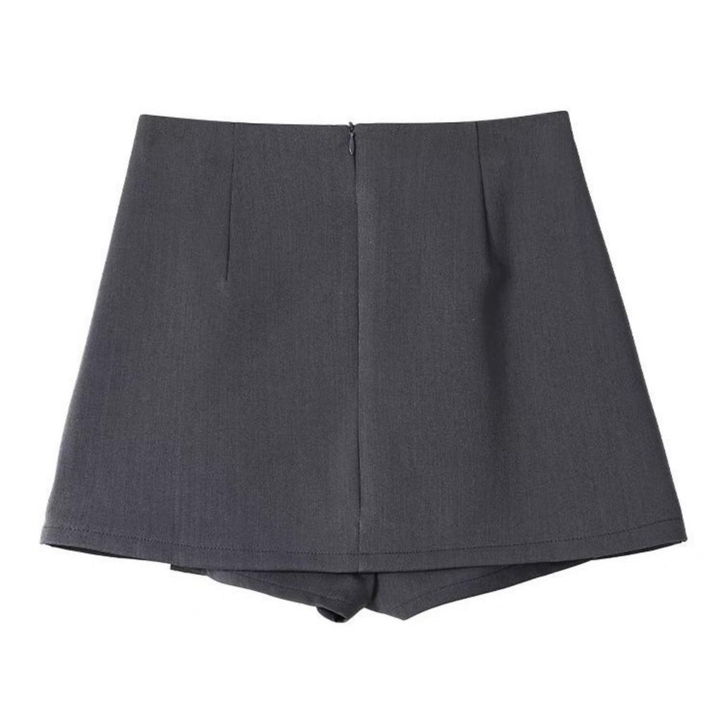 Women's High Waist A-Line Skirt Solid Color Pleated Mini Skirt Casual Pencil Skirt