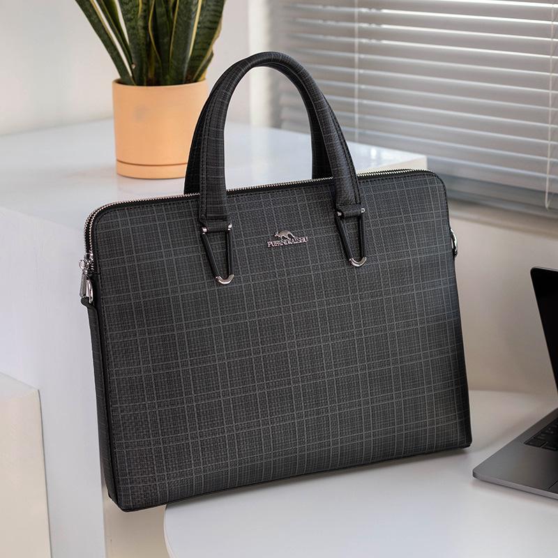 

TS JYL laptop bag,Vintage Men Handbag Horizontal Business Commuter A4 Document Laptop 14 inches чорний