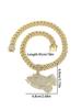 Men's Hip Hop Full Diamond Zinc Alloy Pendant Necklace
