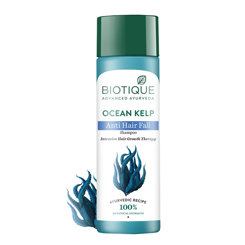 Biotique Szampon Ocean Kelp Przeciw Wypadaniu Włosów Do Terapii Wzrostu Włosów 190ml | 100% Ekstrakty Botaniczne | Wzmacnia i Nabłyszcza