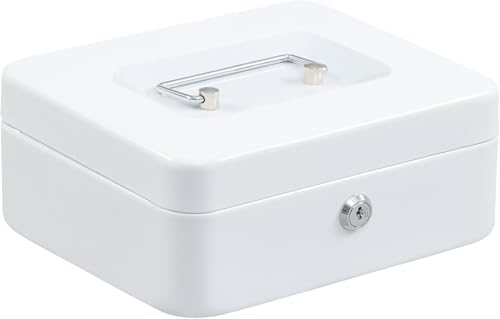 Beemyi Cash Mate A5 Size Portable Safe, Small Cash Box for Home Use, Ideal for Accounting, Office Use, Mini Safe, Piggy Bank, Steel, Home Security Box