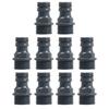 New Practical Garden Hose Pipe Garden Irrigation Water Adapter Quick Connector 1/2 Inch Male Threa 10Pcs ABS Black