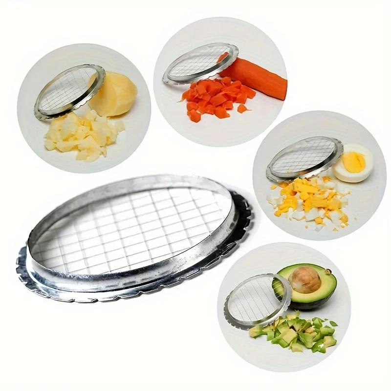 1pc Round Grid Cutter Slicer - Ideal for Eggs, Mushrooms & Vegetables, Must-Have Kitchen Chopping Device
