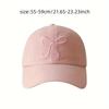1pc Bowknot Embroidered Baseball Cap - Adjustable Fit for Baseball, Cycling, Running, Hiking Stylish Black with Pink Bow Design Outdoor Sports Cap