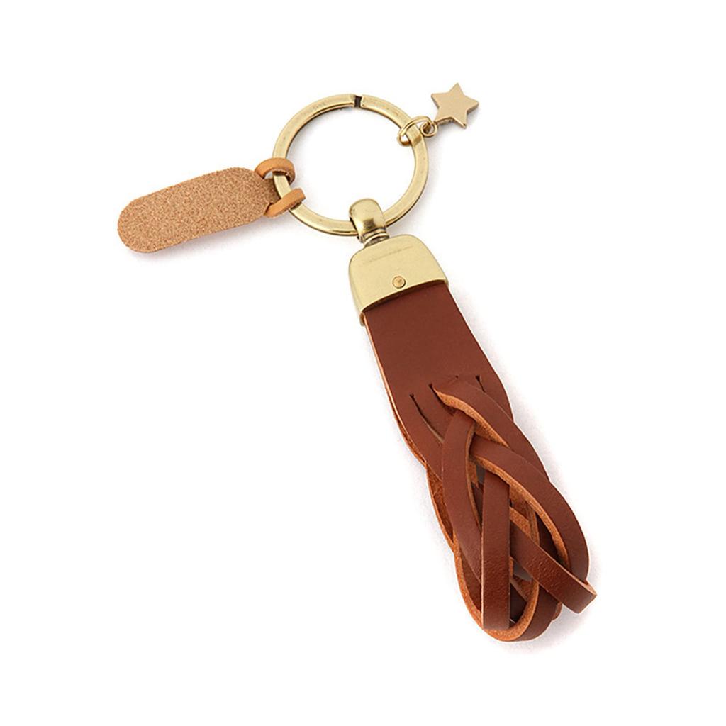 IL BISONTE Genuine Leather Keychain, Key Ring, Unisex, Red, for Men and Women