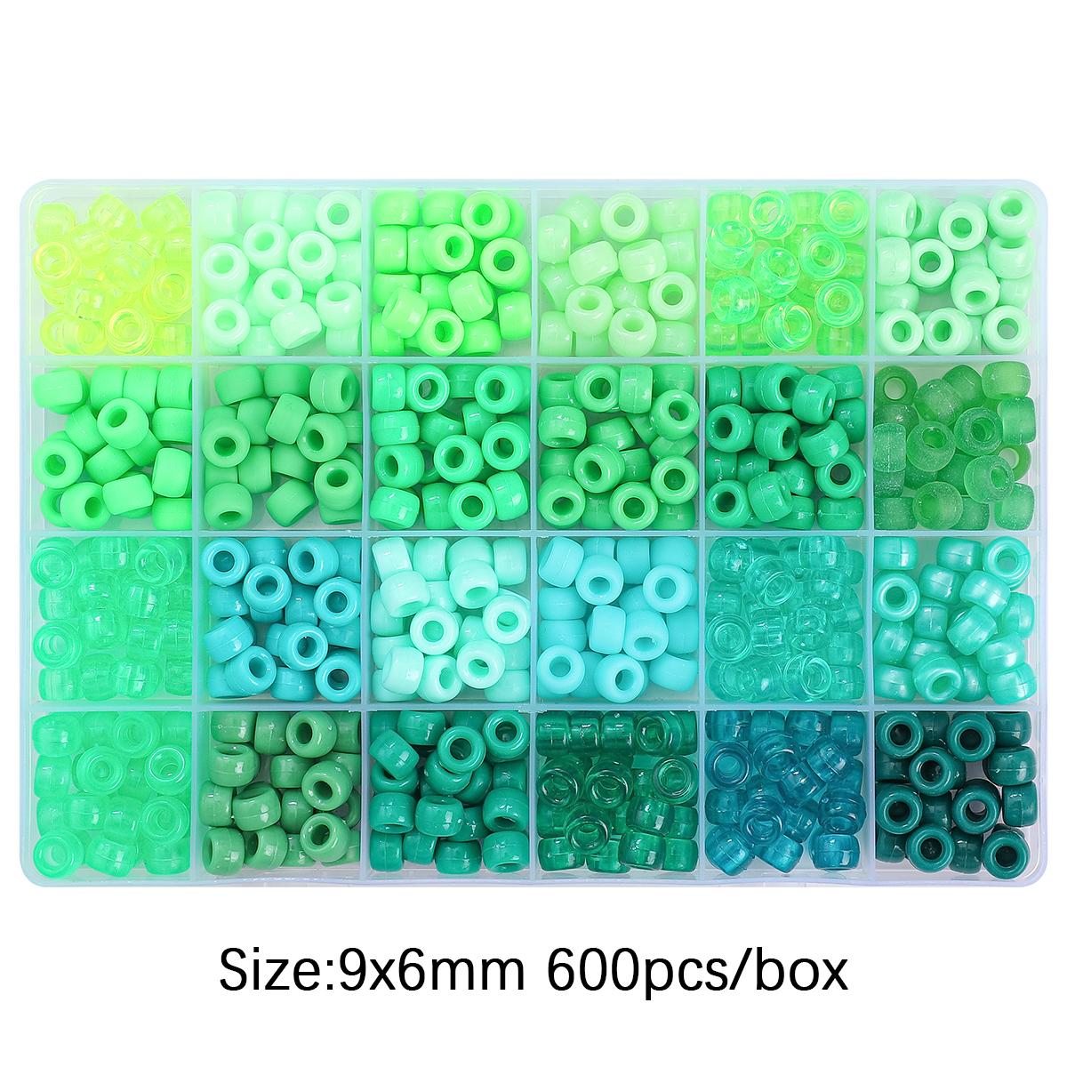 

600 шт. акриловых бусин для изготовления браслетов, ожерелий, аксессуаров для изготовления ювелирных изделий 9x6mm 600pcs зелёный
