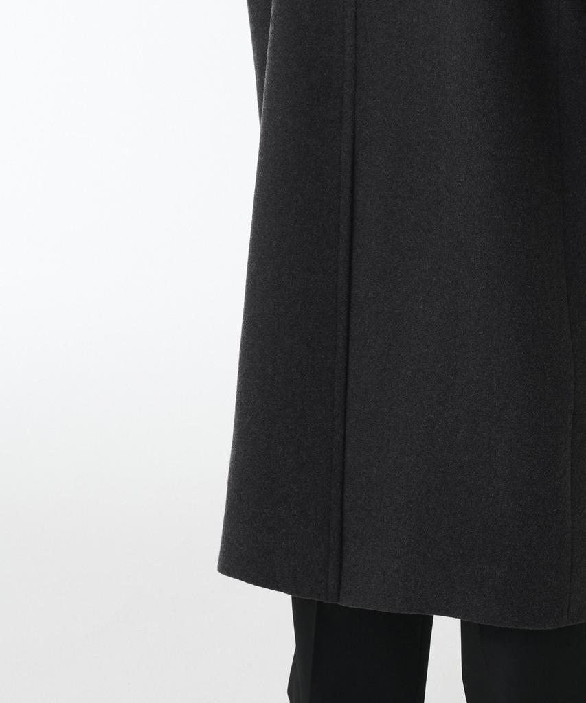 Musinsa Standard Wool Blend Daddy Shoulder Long Polo Coat [Charcoal Grey]