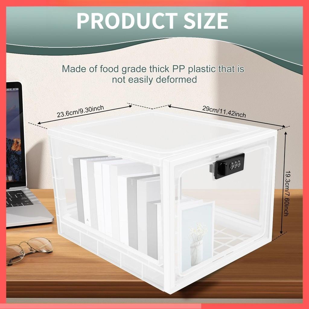 3.6 Gallon Capacity Lockable Storage Bin with Combination Lock Household Lockable Storage Box Portable Locking Box