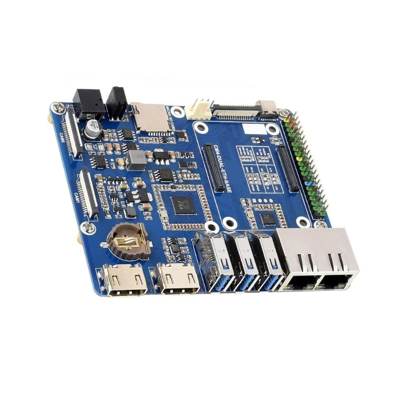 For RPi Compute Module Networking Board CM4 TWO H BASE Two Hernets Expansion Board with Multiple Interfaces
