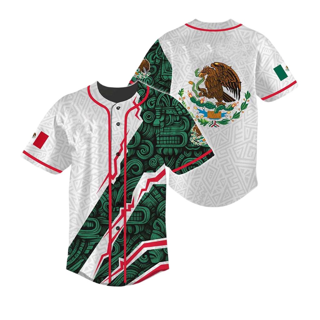 MEXICO Men's Casual Letter Print Short Sleeve T-Shirt for Everyday Wear