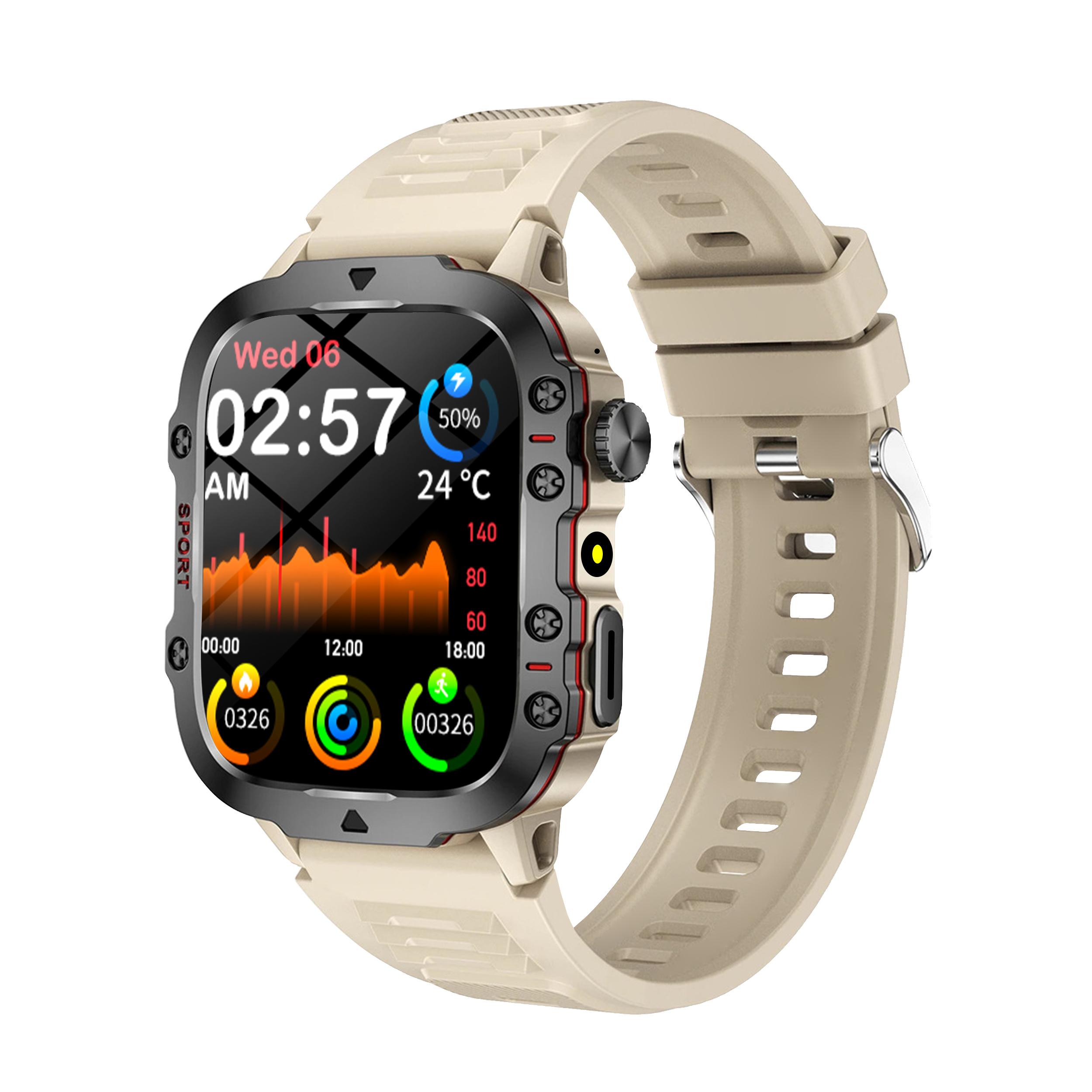 

2025 Новые военные смарт-часы для мужчин IP68 5ATM для занятий спортом на открытом воздухе, фитнес-трекер, монитор здоровья, 1,81-дюймовые смарт-часы с BT-вызовом для Xiaomi хаки