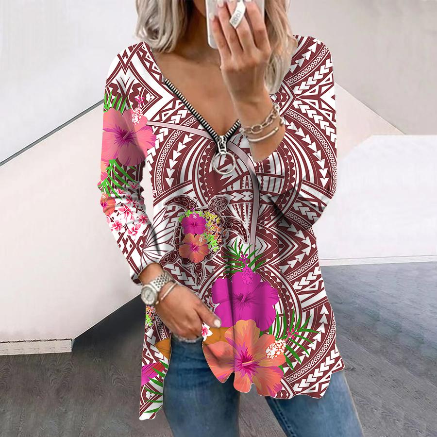

Женские осенние цветочные красные цветы с принтом футболки с длинным рукавом свободные футболки с V-образным вырезом больших размеров футболка топы удобная блузка
