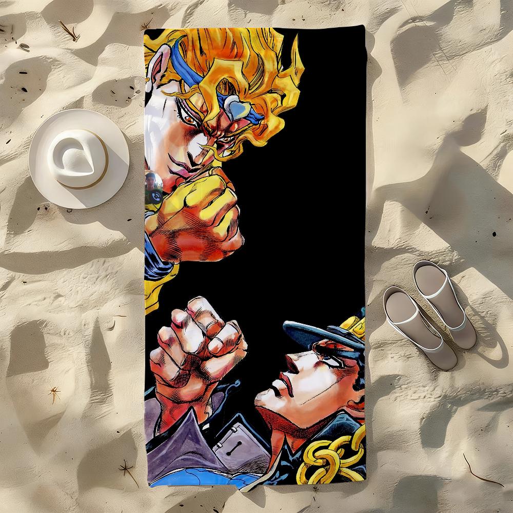 JoJo's Bizarre Adventure Handtuch Für Schwimmen Yoga Fitnessstudio Schnelltrocknend Weich und hautfreundlich Strandtücher Ganzjahres