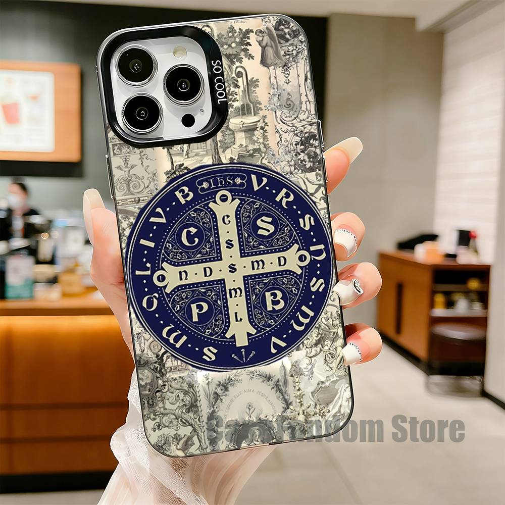 

Saint Benedict OF Nursia For Black Candy Matte Cover iPhone 17,16,15,14,13,12,11,Pro,MAX,Plus iPhone12PRO