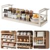 Extendable Under Cabinet Add-on Storage Baskets & Thick Clip Heavy Duty Under Cabinet Organizer for Kitchen Counter