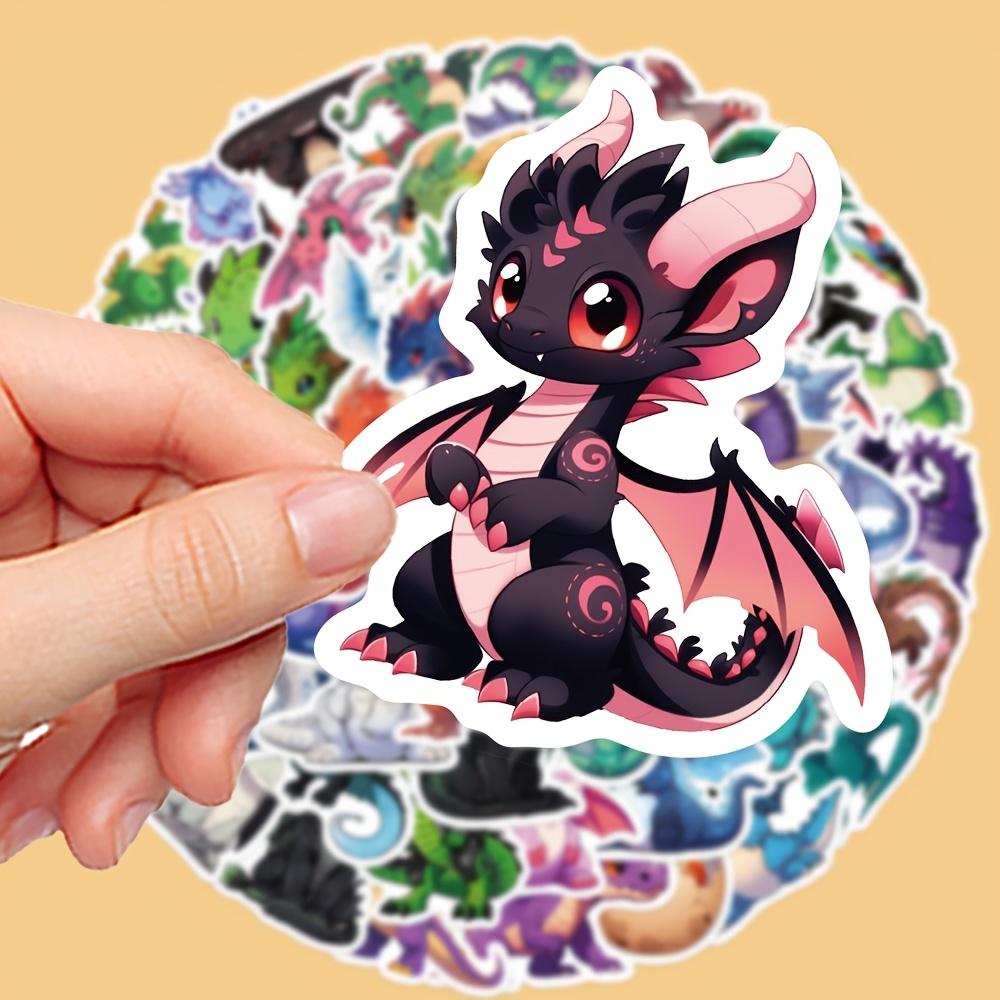 50Pcs Cute Cartoon Dragon Stickers Fun DIY Kids Toys Gift Decoration Decal for Scrapbook Laptop Phone Luggage Bottles Waterproof