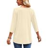 Women's Fashion Casual V-Neck Three-Quarter Sleeve Shirt