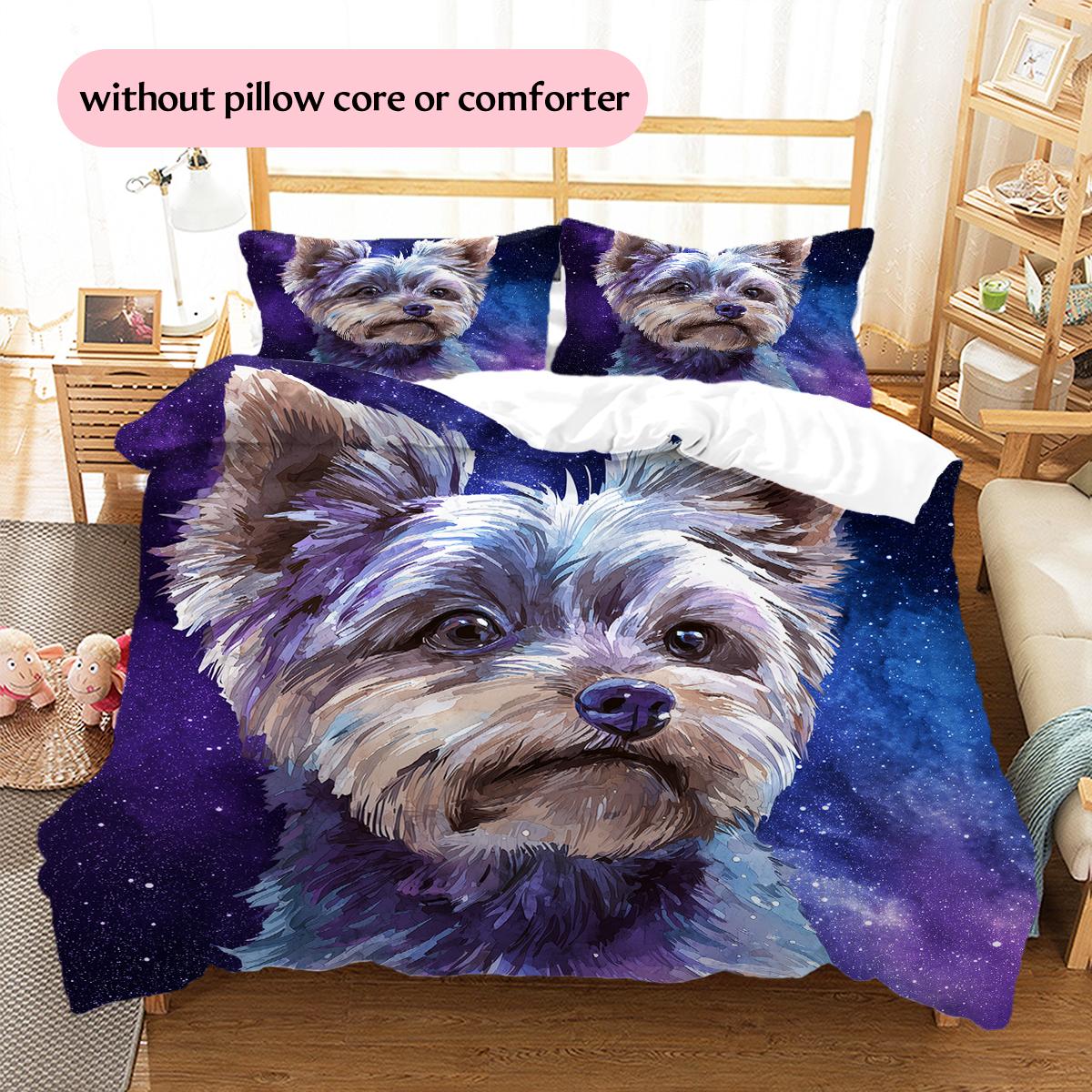 

Yorkshire Terrier Pattern Bedding Home Decoration Birthday Gift (1 * duvet cover + 2 * pillowcase, without core) 135x200cm