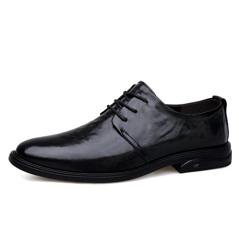 

British Style Men Formal Dress Footwear Genuine Leather Oxford Shoes Pointed Men Business Shoes Formal Office Walk Shoes 38