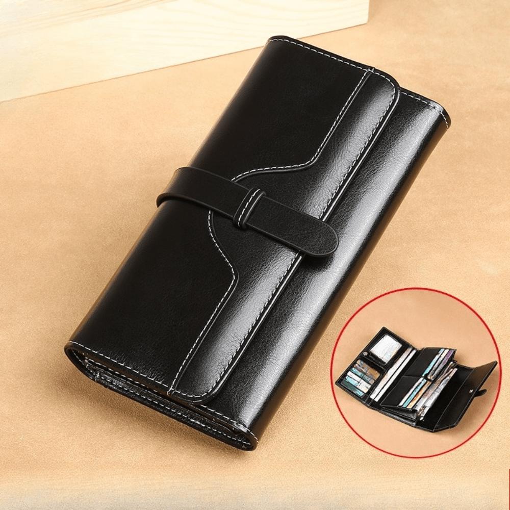 Portefeuille à main Femme long simple polyvalent grande capacité portefeuille intégré multi-cartes black multicolore