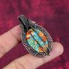Spiny Oyster Copper Turquoise Pendant Copper Wire Wrapped Gemstone Jewelry