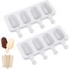 Diy Silicone Popsicle Mold Oval 4 Cell Ice Cream Mold Handmade Ice Cube Tray Summer
