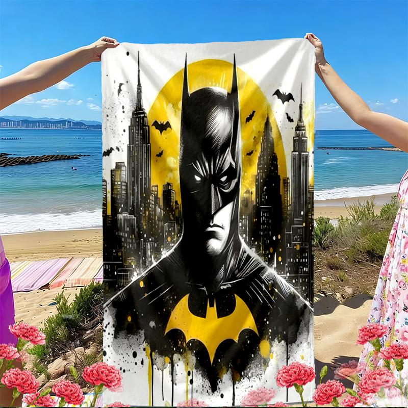 Toalha de Praia com Estampa do Batman, Toalha de Praia Versátil Leve Absorvente para Piscina Surf Yoga Banheiro, Perfeita para Presente de Aniversário Feriado