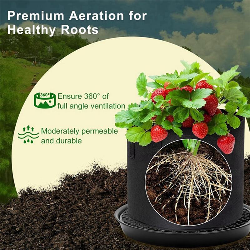 A84X-Self Watering Fabric Pot Base 4-Pack Auto Pots Fit 5 Gallon Grow Bags,Auto-Irrigation Water Delivery System