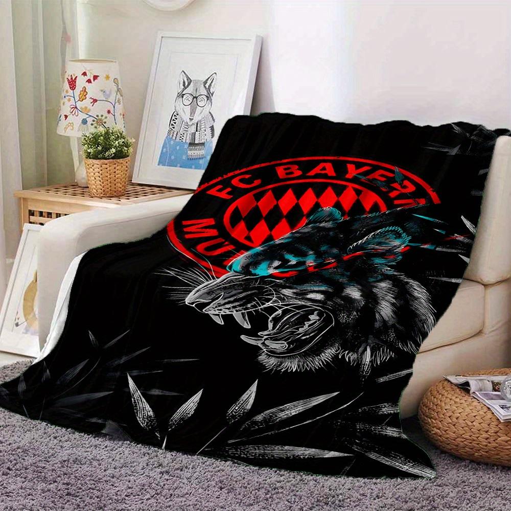 1pc Flannel Blanket, Panther,Bayern,Roar Pattern Printed Blanket, Sofa Bed Sofa Car Office Camping Travel Warm And Comfortable Soft Blanket,