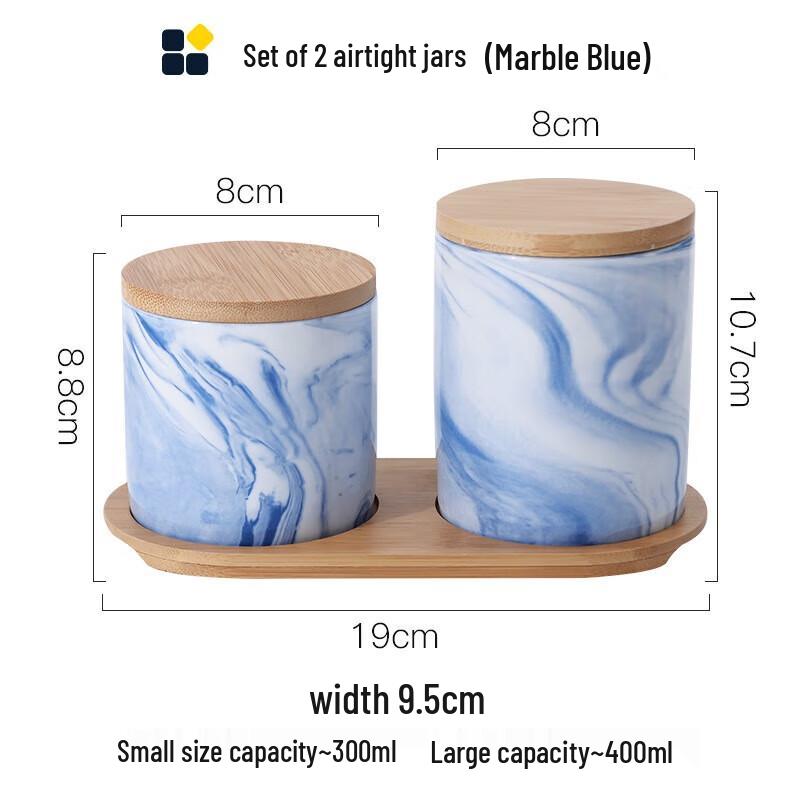 YIXI Marble Pattern Ceramic Storage Jar Set