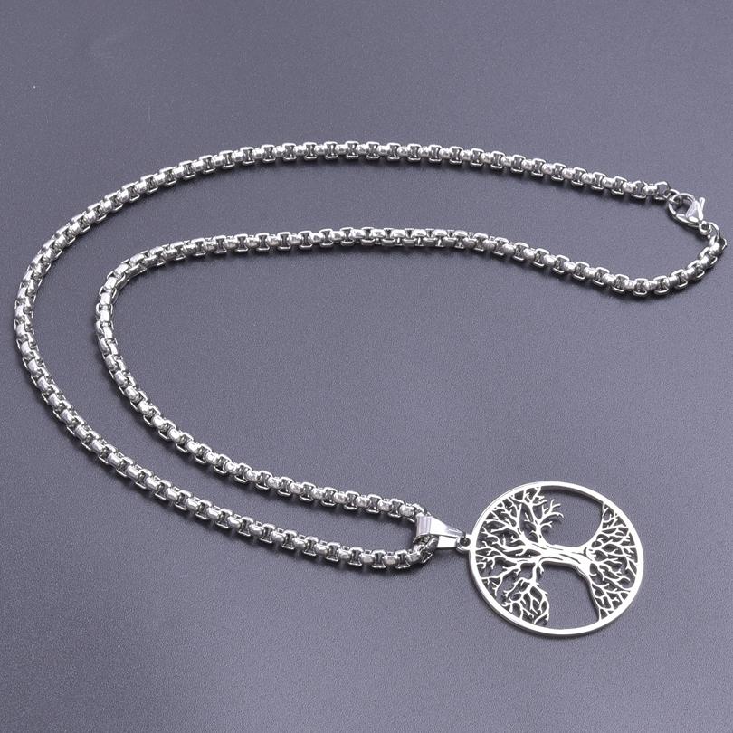 Μακριά Αλυσίδα Γύρω από τον Λαιμό Κολιέ Για Γυναίκες Άνδρες Αξεσουάρ Ανοξείδωτο Ατσάλι Κρεμαστό Κολιέ Δέντρο της Ζωής Γούρι Ανδρικά Κοσμήματα Δώρο