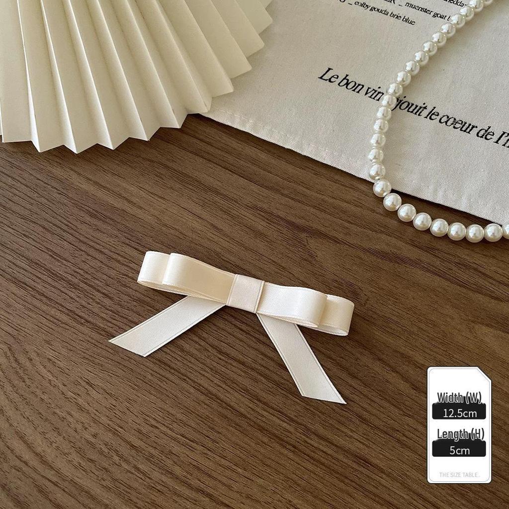 White Satin Bow Brooch Tie for Shirts & Dresses - Lolita Style Accessories
