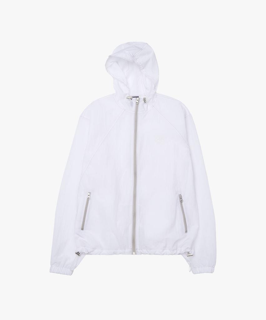 Riomeu Asymmetrical Curved Line Windbreaker Jacket_White : Radiant177