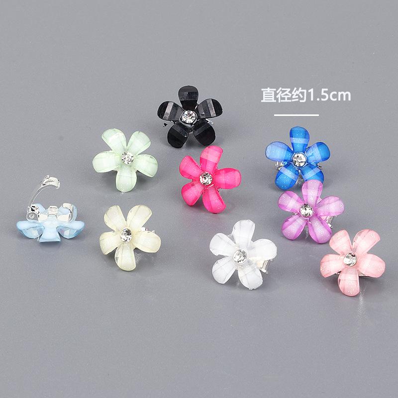 Children's Braided Small Flower Crystal Hairpin Hair Clip Hairpin Style Mini Hairpin for Bridesmaid Accessories